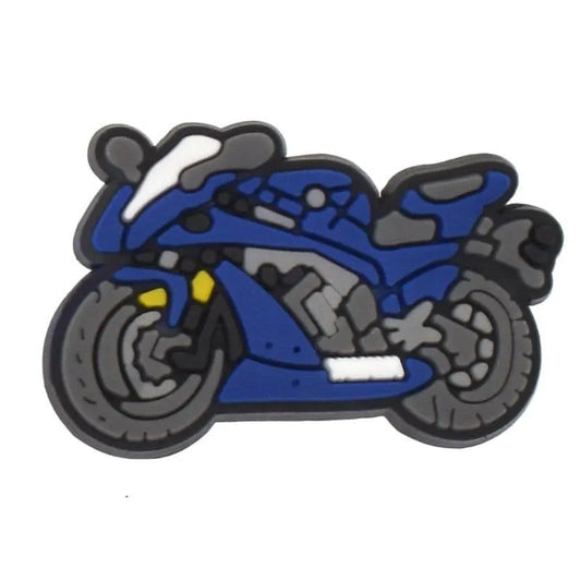 Motorbike Grey Tyres Shoe Charm