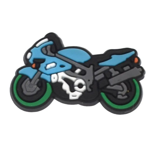 Motorbike Green Tyres Shoe Charm