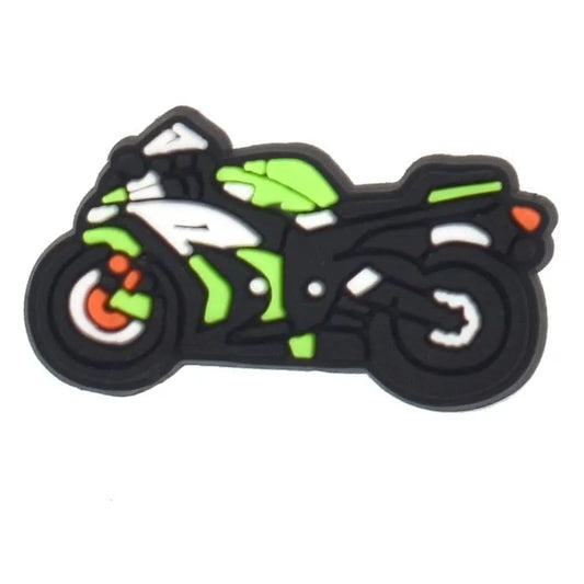 Motorbike Lime Green Shoe Charm