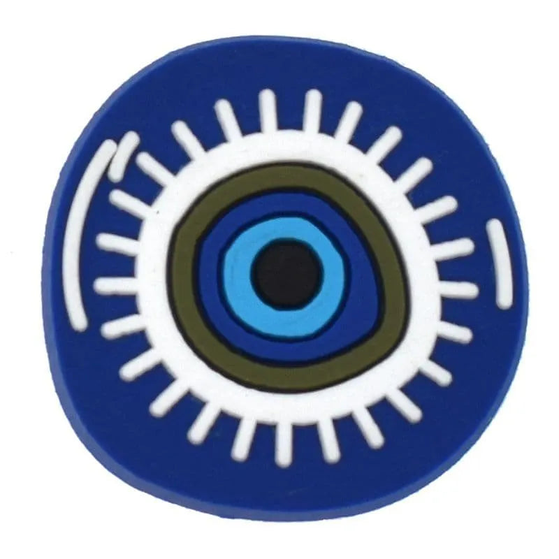 Round Blue On Blue Evil Eye Shoe Charm