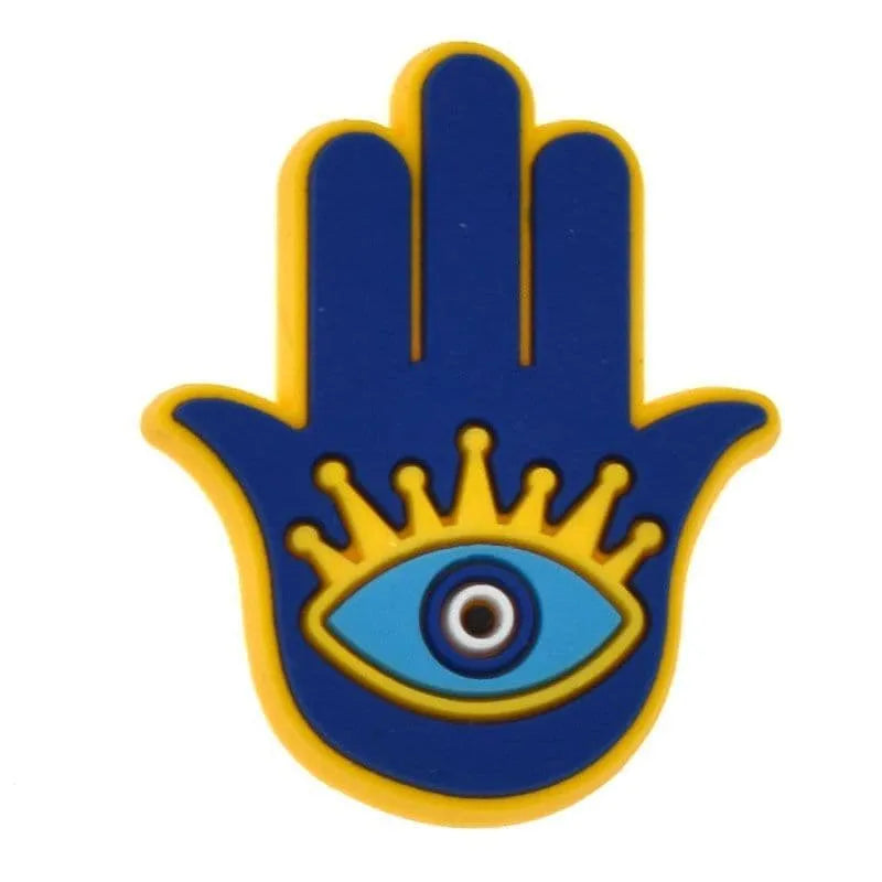 Blue Hamsa Hand Evil Eye Shoe Charm