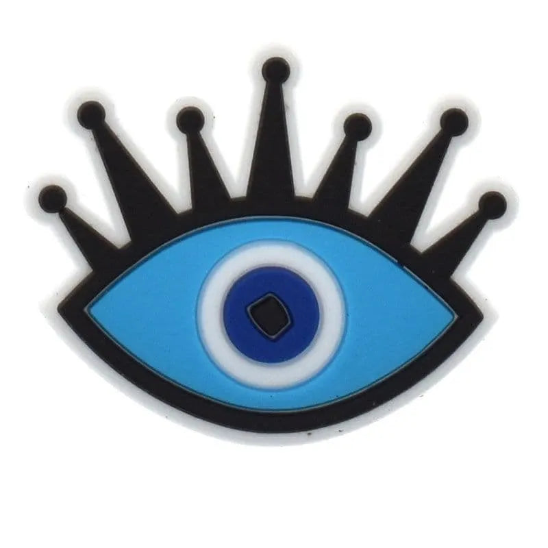 Blue Eye With Lashes Shoe Charm