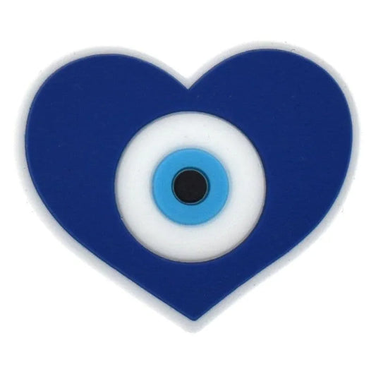 Heart Blue/Blue Evil Eye Shoe Charm