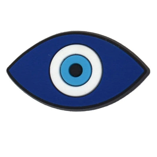 Oval Dark Blue/Blue Evil Eye Shoe Charm