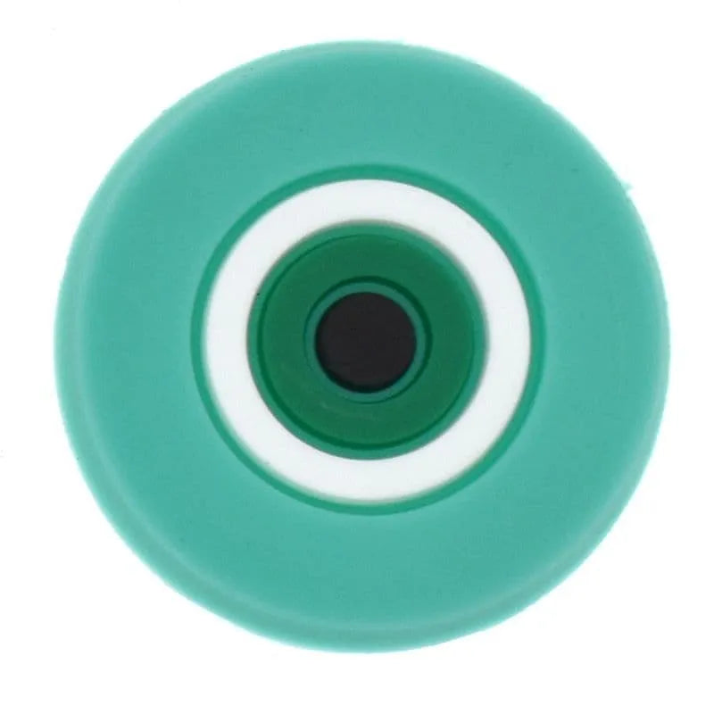 Round Green/Green Evil Eye Shoe Charm