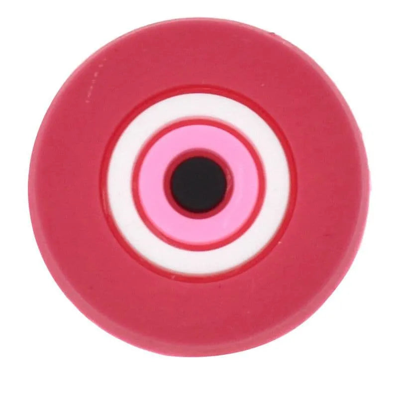 Round Dark Pink/Pink Evil Eye Shoe Charm