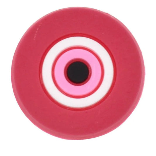 Round Dark Pink/Pink Evil Eye Shoe Charm