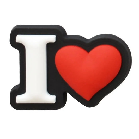 I Love HEART shoe charm