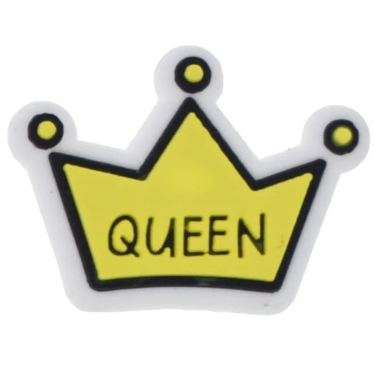 Queen Yellow Crown Shoe Charm