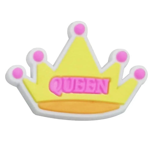 Queen Yellow Pointed Crown Shoe Charm