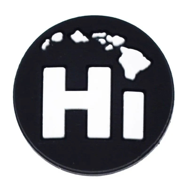 Hi World Black Shoe Charm