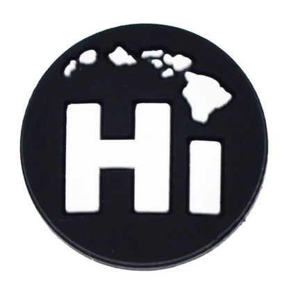 Hi World Black Shoe Charm