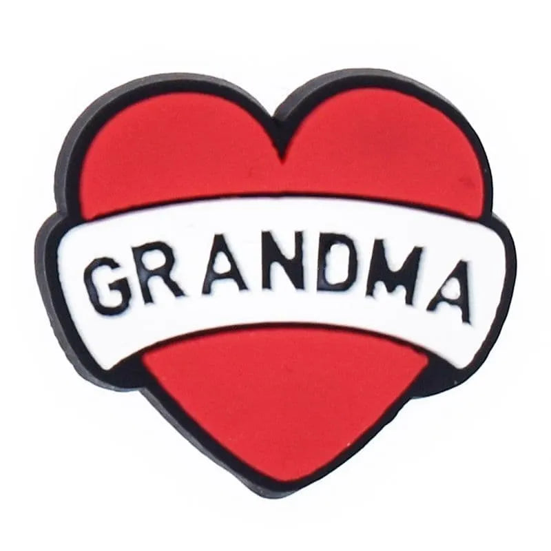Grandma Heart Shoe Charm
