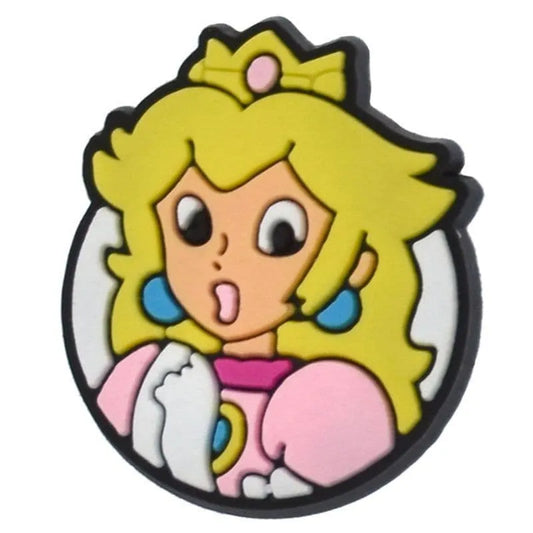 Princess Peach Round Badge Super Mario Shoe Charm