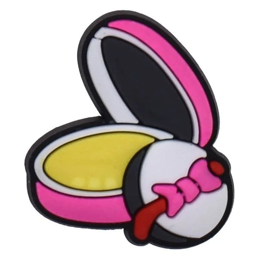 Pink Powder Compact Cosmetics Shoe Charm