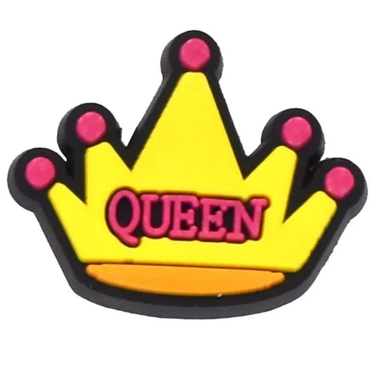 Queen Crown Yellow Shoe Charm