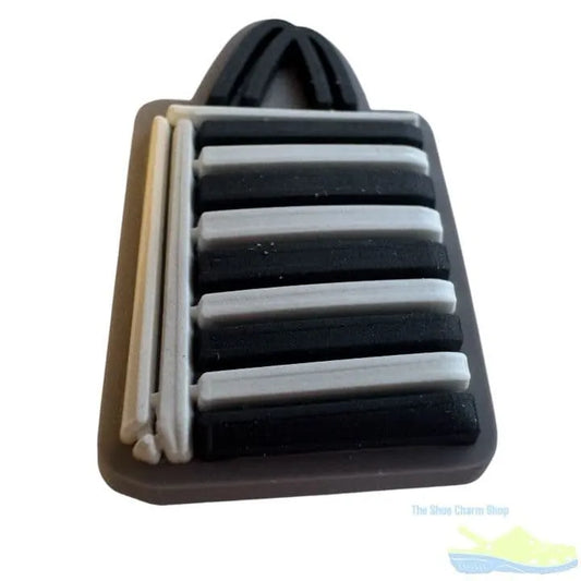 Black And White Stripe Bag Shoe Charm