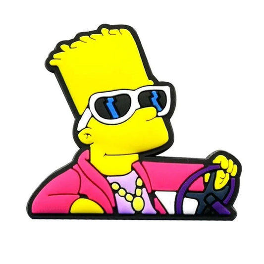 Cool Dude Bart Driving Simpsons Shoe Charm