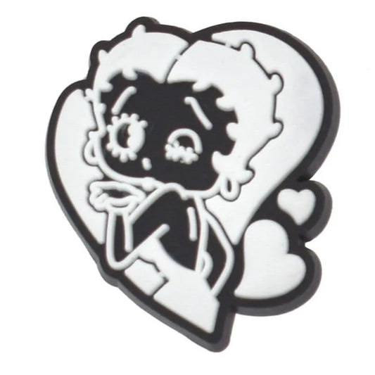 Betty Heart Silhouette White Betty Boop Shoe Charm