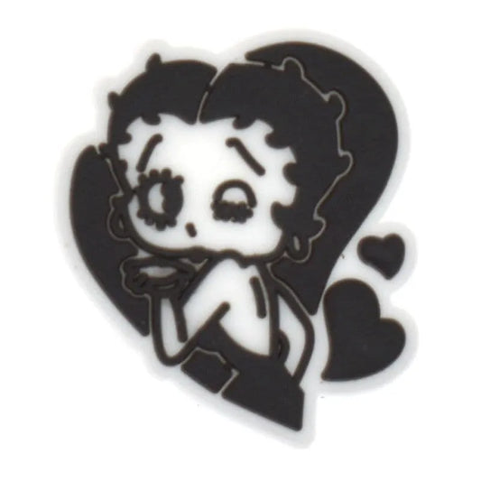 Betty Heart Silhouette Black Betty Boop Shoe Charm