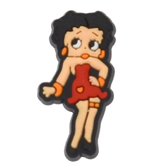 Betty Posing Red Dress Betty Boop Shoe Charm