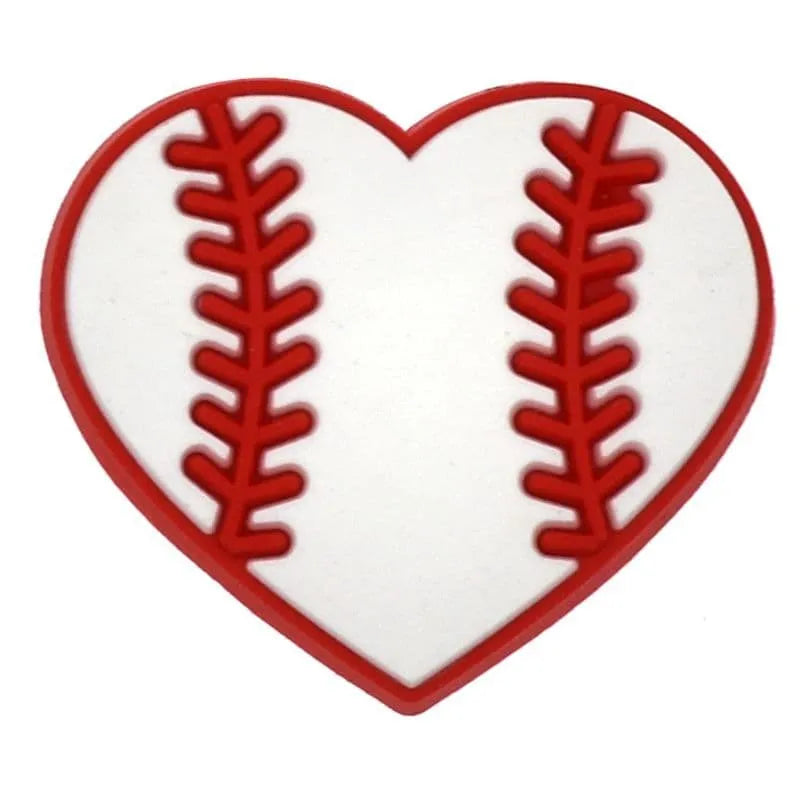 Love Heart Baseball Shoe Charm
