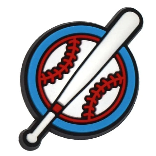 Baseball Bat And Ball Badge Logo Shoe Charm