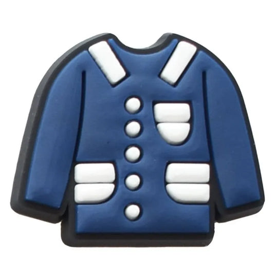 Blue Button Jacket Shoe Charm