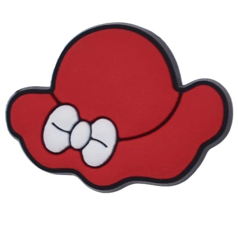 Red Hat With White Bow Shoe Charm