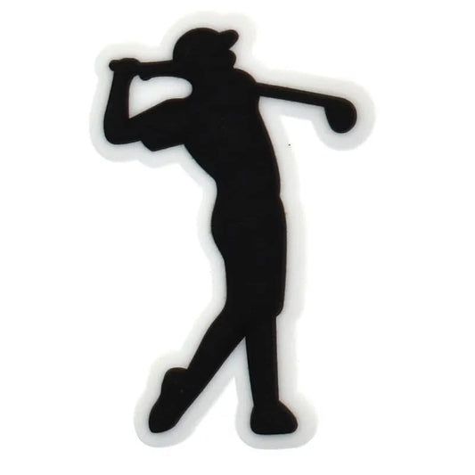 Man Tee Off Silhouette Golf Shoe Charm