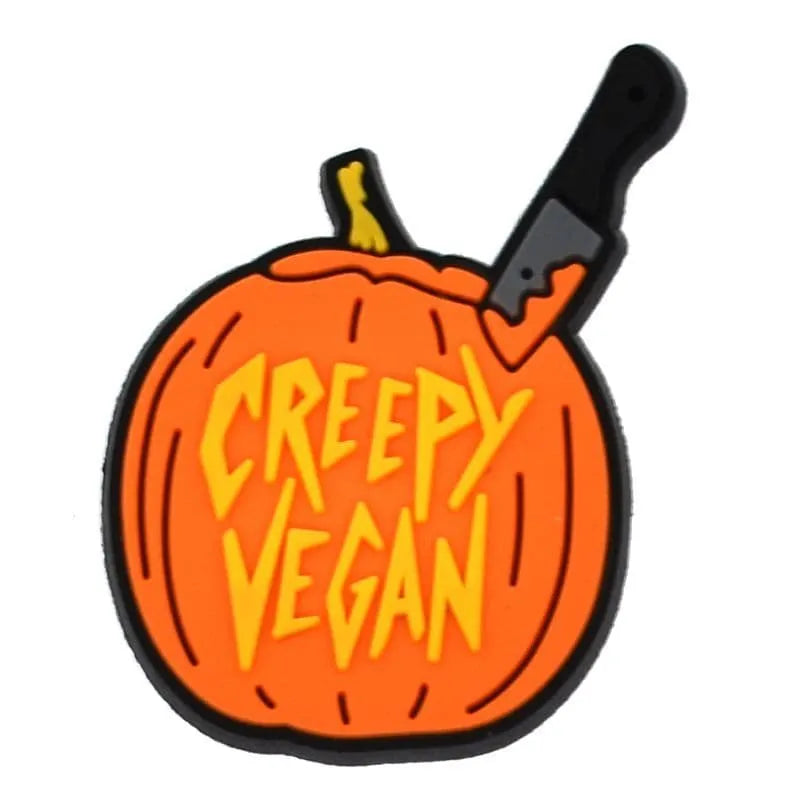 Creepy Vegan Pumpkin Shoe Charm
