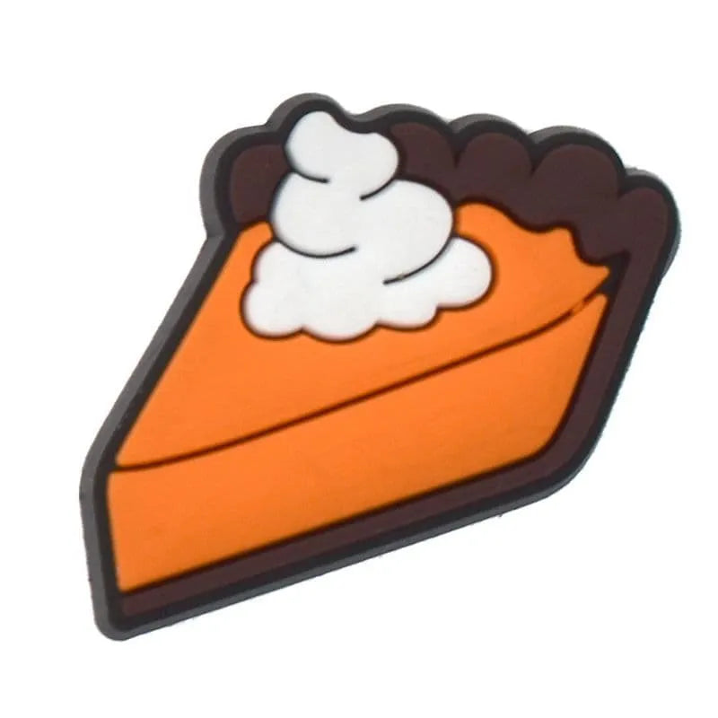 Pumpkin Pie Slice With Cream Shoe Charm