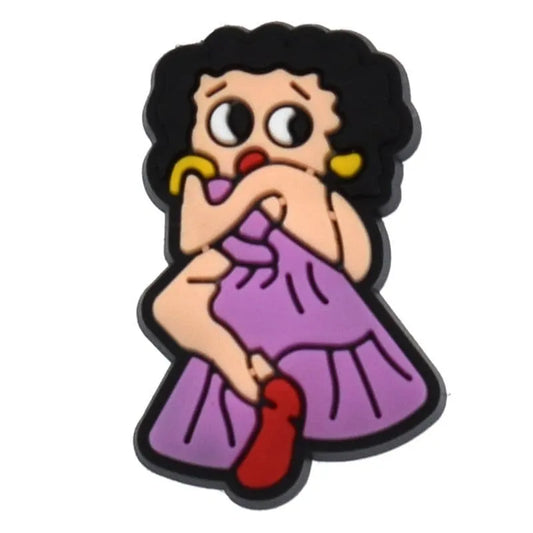 Betty Wearing A Purple Dress Betty Boop Shoe Charm
