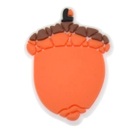 Orange Acorn Shoe Charm