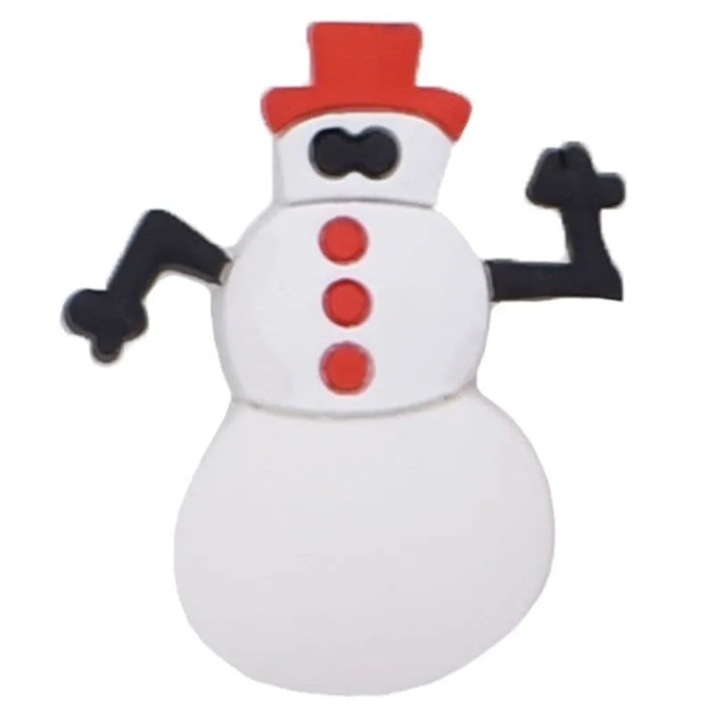 Snowman Waving Shoe Charm
