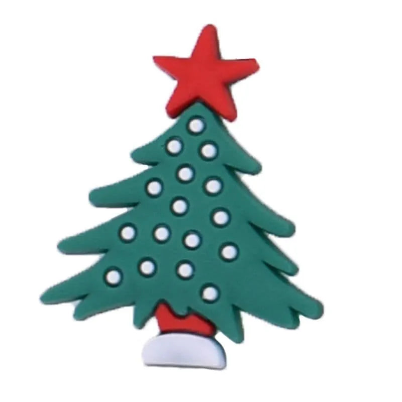 Christmas Tree With White Baubles And Red Tree Topper Shoe Charm