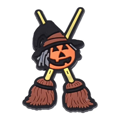 Crossed Broomsticks Shoe Charm