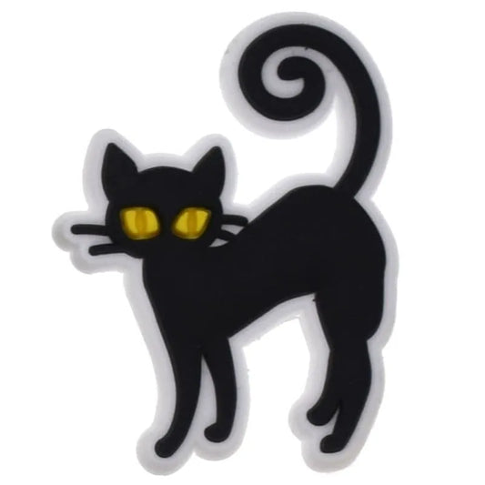 Black Cat With Yellow Eyes Shoe Charm