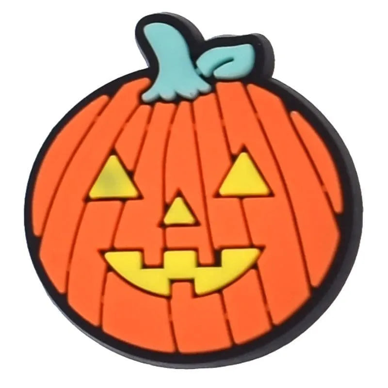 Orange Pumpkin Candle Shoe Charm