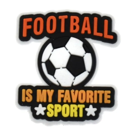Football Is My Favourite Sport Sign Logo Football Shoe Charm