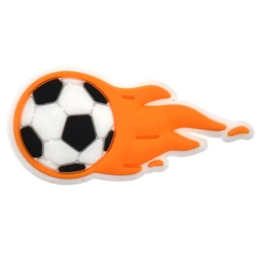Flaming Ball Football Shoe Charm