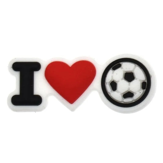 I Love Football Sign Logo Football Shoe Charm