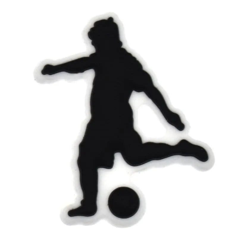 Kick At Goal Silhouette Football Shoe Charm