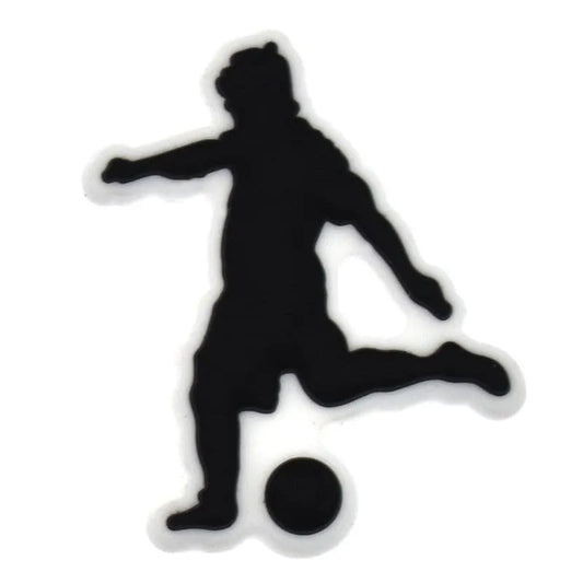 Kick At Goal Silhouette Football Shoe Charm