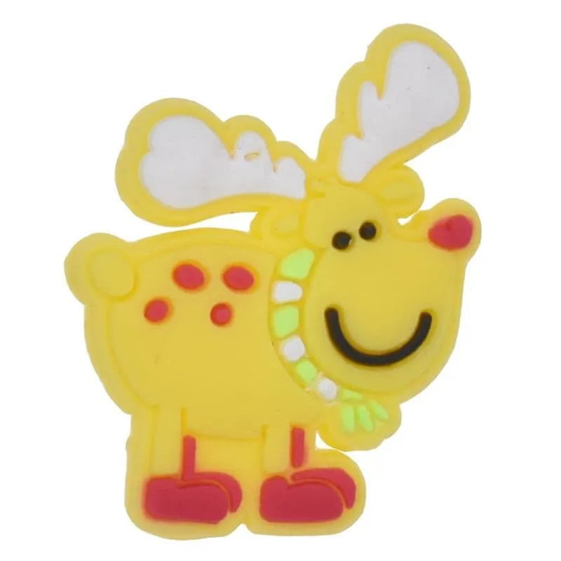 Yellow Reindeer With Red Boots Shoe Charm