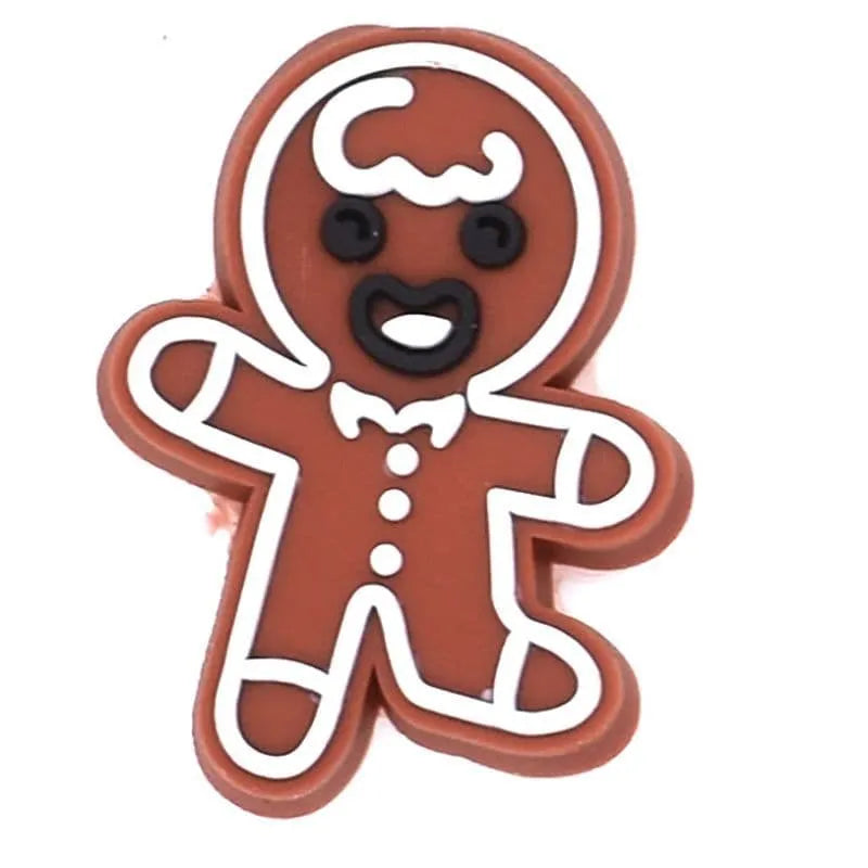 Gingerbread Man With White Icing Shoe Charm