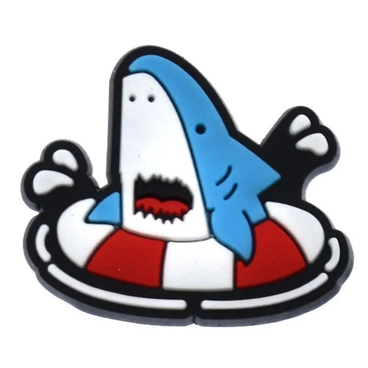 Jumping Through A Hoop Sharks Shoe Charm