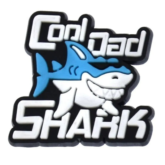 Cool Dad Shark Badge Logo Sharks Shoe Charm