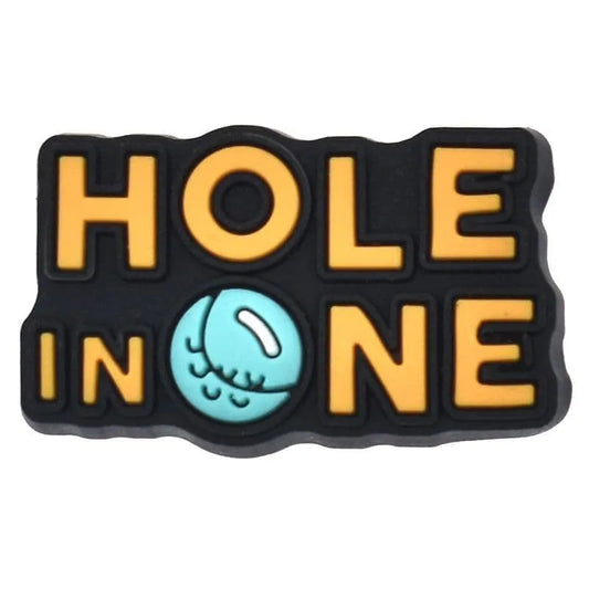 Hole In One Logo Sign Badge Golf Shoe Charm