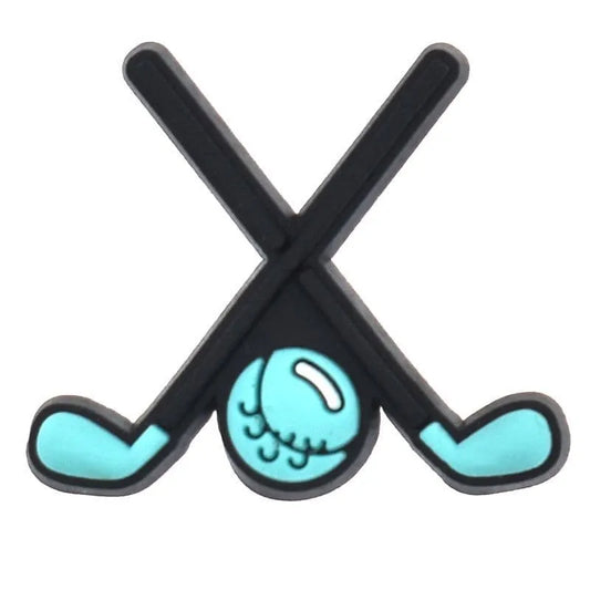 Clubs And Ball Golf Shoe Charm